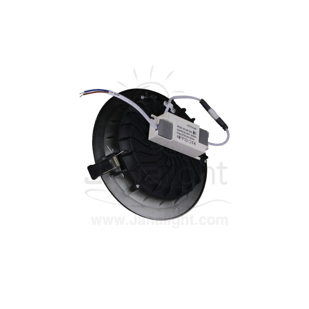 كشاف 20 وات كومبكت ابيض حلق اسود مط جنى لايت plastic white compact 20 watt downlight
